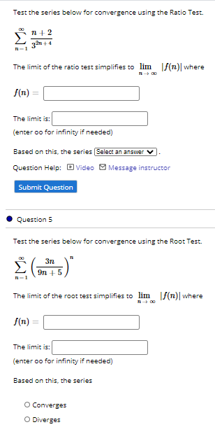 Solved Test the series below for convergence using the Ratio | Chegg.com