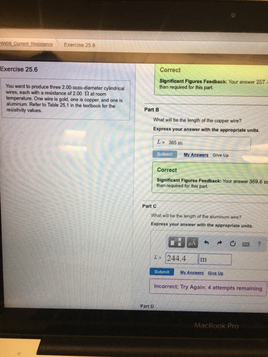 Solved Exercise 25.6 Correct Exercise 25.6 Significant | Chegg.com
