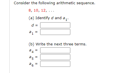 Solved Consider The Following Arithmetic Sequence. 8, 10, | Chegg.com