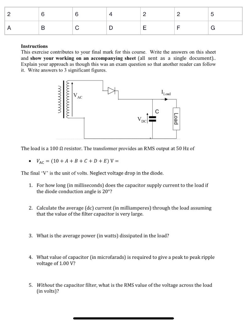 Solved 2 6 6 4 2 2 5 A B C D E F G Instructions This | Chegg.com