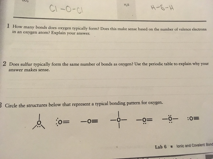 Solved H2s Ci O C H S H 1 How Many Bonds Does Oxygen 