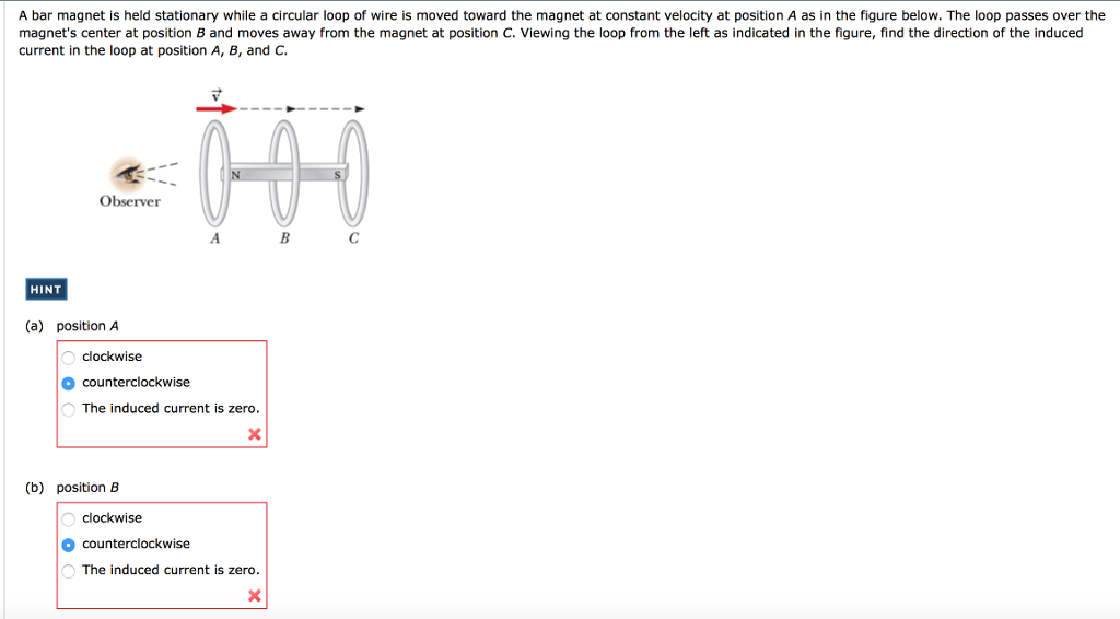 Solved A bar is held stationary while a circular loop