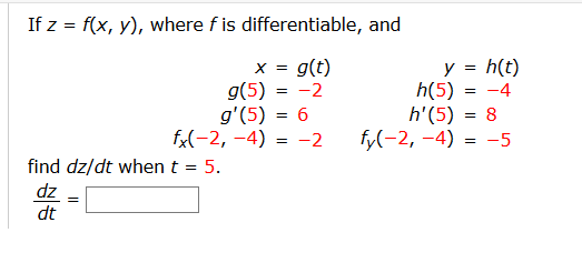 Solved If Z F X Y Where F Is Differentiable And X Chegg Com
