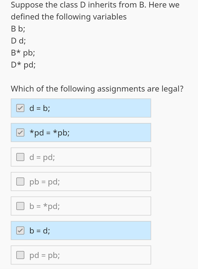 Solved C++ inherits I got this question wrong, so | Chegg.com