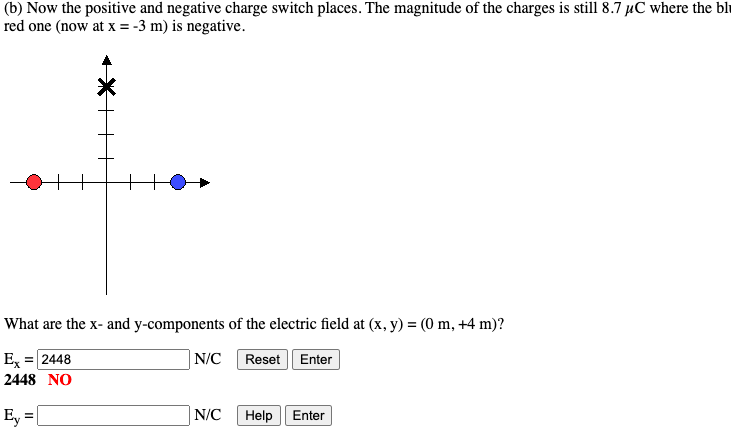 Solved (b) Now the positive and negative charge switch | Chegg.com