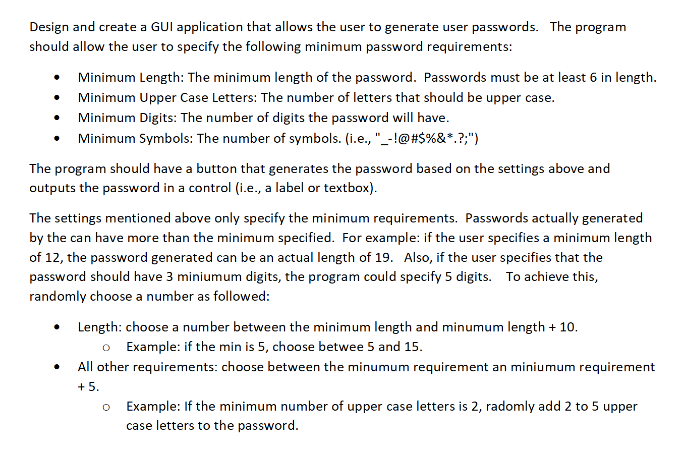 Solved Design and create a GUI application that allows the | Chegg.com