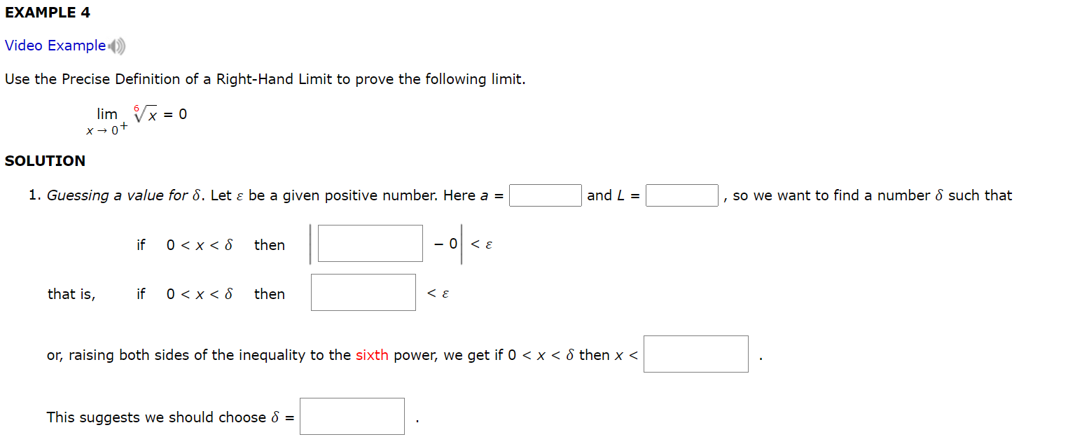 Solved EXAMPLE 4 Video Example) Use the Precise Definition | Chegg.com