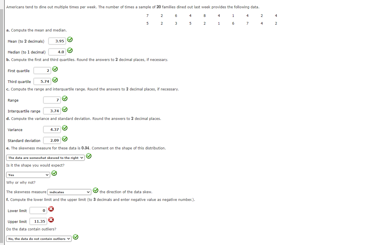Solved Americans tend to dine out multiple times per week.