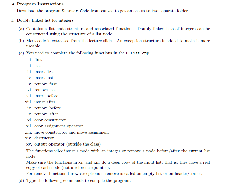 Program Instructions Download The Program Starter | Chegg.com