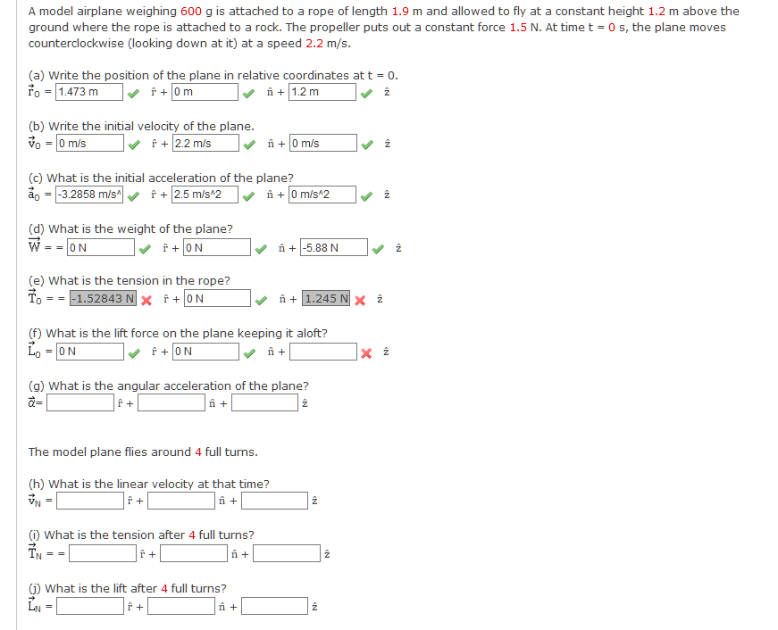 Solved A Model Airplane Weighing 600 G Is Attached To A R Chegg Com