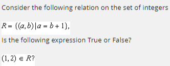 Solved Consider the following relation on the set of | Chegg.com