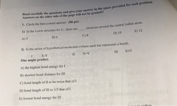 Solved Read Carefully The Questions And Give Your Answer In | Chegg.com