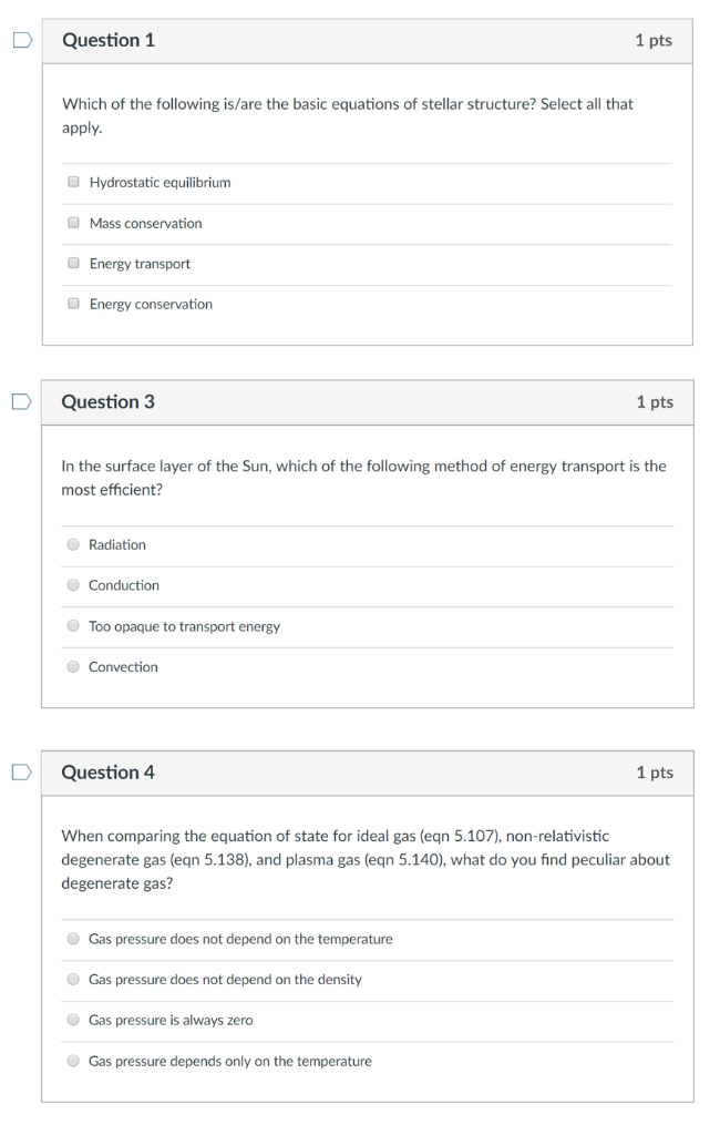 Solved Question 1 1 pts Which of the following is/are the | Chegg.com