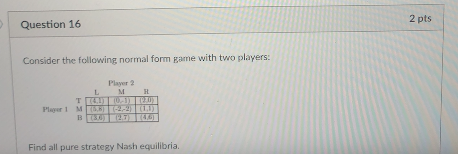 Solved 2 pts Question 16 Consider the following normal form | Chegg.com