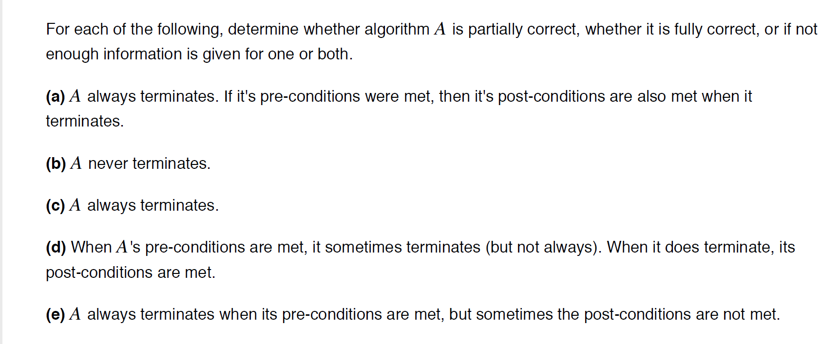 Solved For Each Of The Following, Determine Whether | Chegg.com