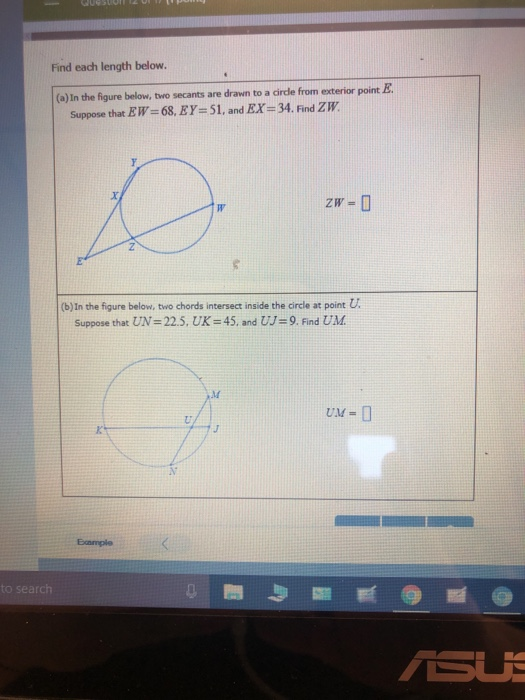Solved Find each length below. (a)In the figure below, two | Chegg.com