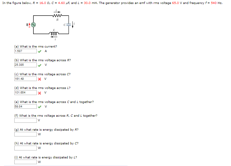 Solved In The Figure Below R 16 0 A C 4 50 F And L Chegg Com