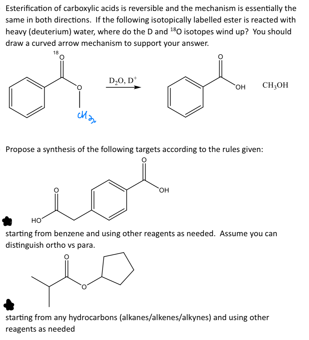 Solved Esterification of carboxylic acids is reversible and | Chegg.com