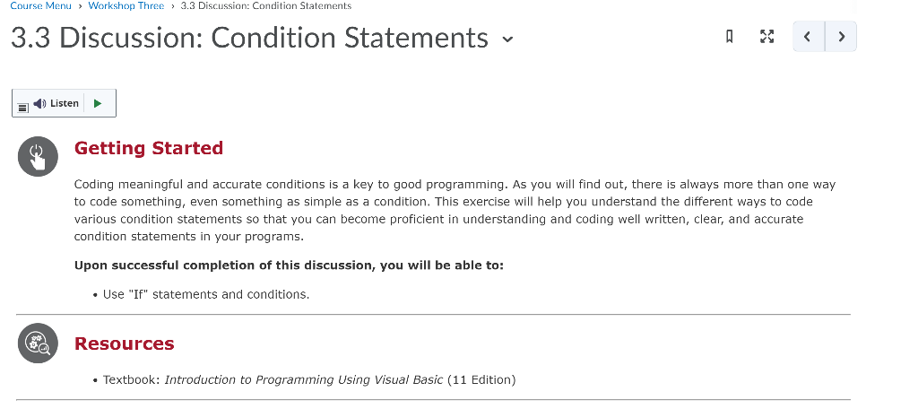 Solved BIS-344: Visual Basic Net Programming Condition | Chegg.com