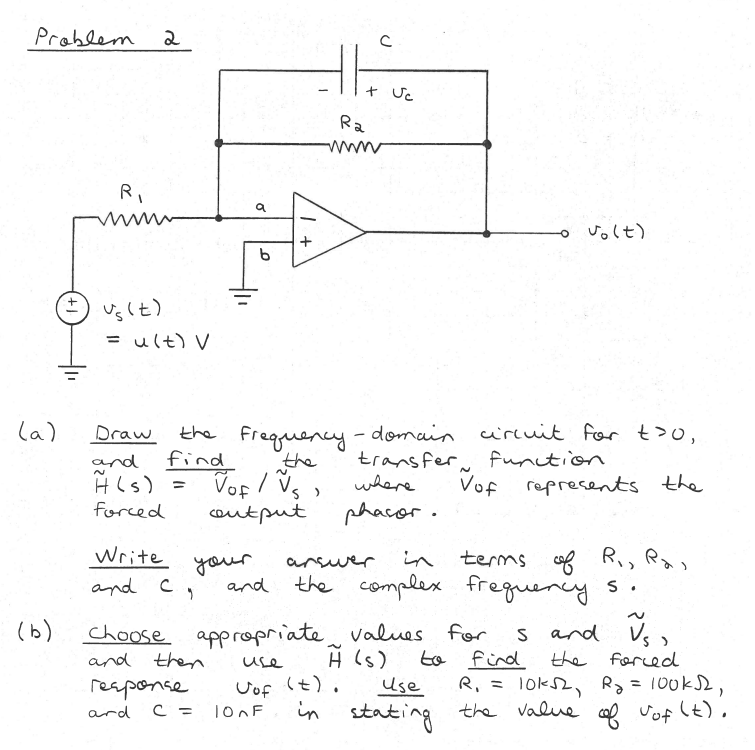 Solved (a) Draw the frequency-domain circuit for t>0, and | Chegg.com