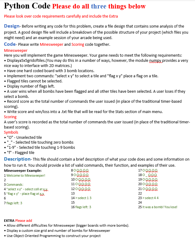 Python Code Please do all three things below Please | Chegg.com
