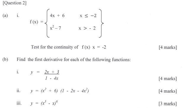 Solved [question 2] A I F X {4x 6x2−7x≤−2x −2} Test For