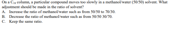 Cis Column Solved On a Cis column, a particular compound moves too | Chegg.com
