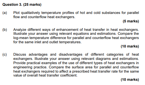 Solved (a) Plot qualitatively temperature profiles of hot | Chegg.com