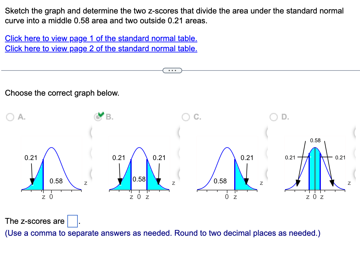 Solved z0.29 z0.29 Click here to view page 1 of the normal | Chegg.com