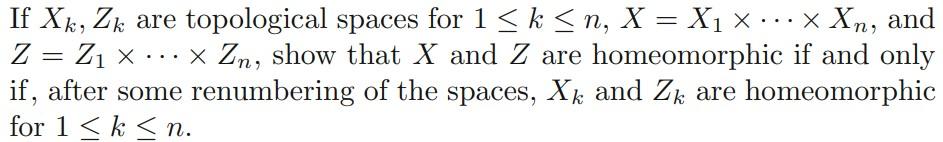 Solved , If Xk, Zk are topological spaces for 1 | Chegg.com