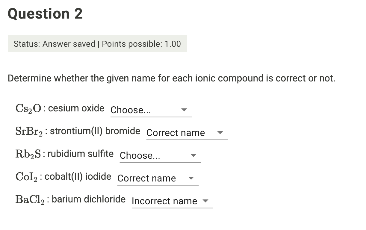 Solved Just need to know if I am correct on these and the | Chegg.com