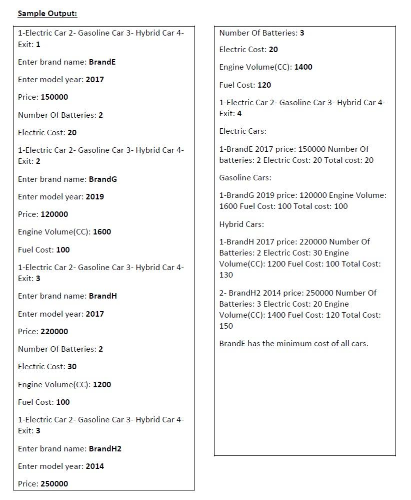 Solved 2- Write a C++ program that has 4 classes: Car | Chegg.com