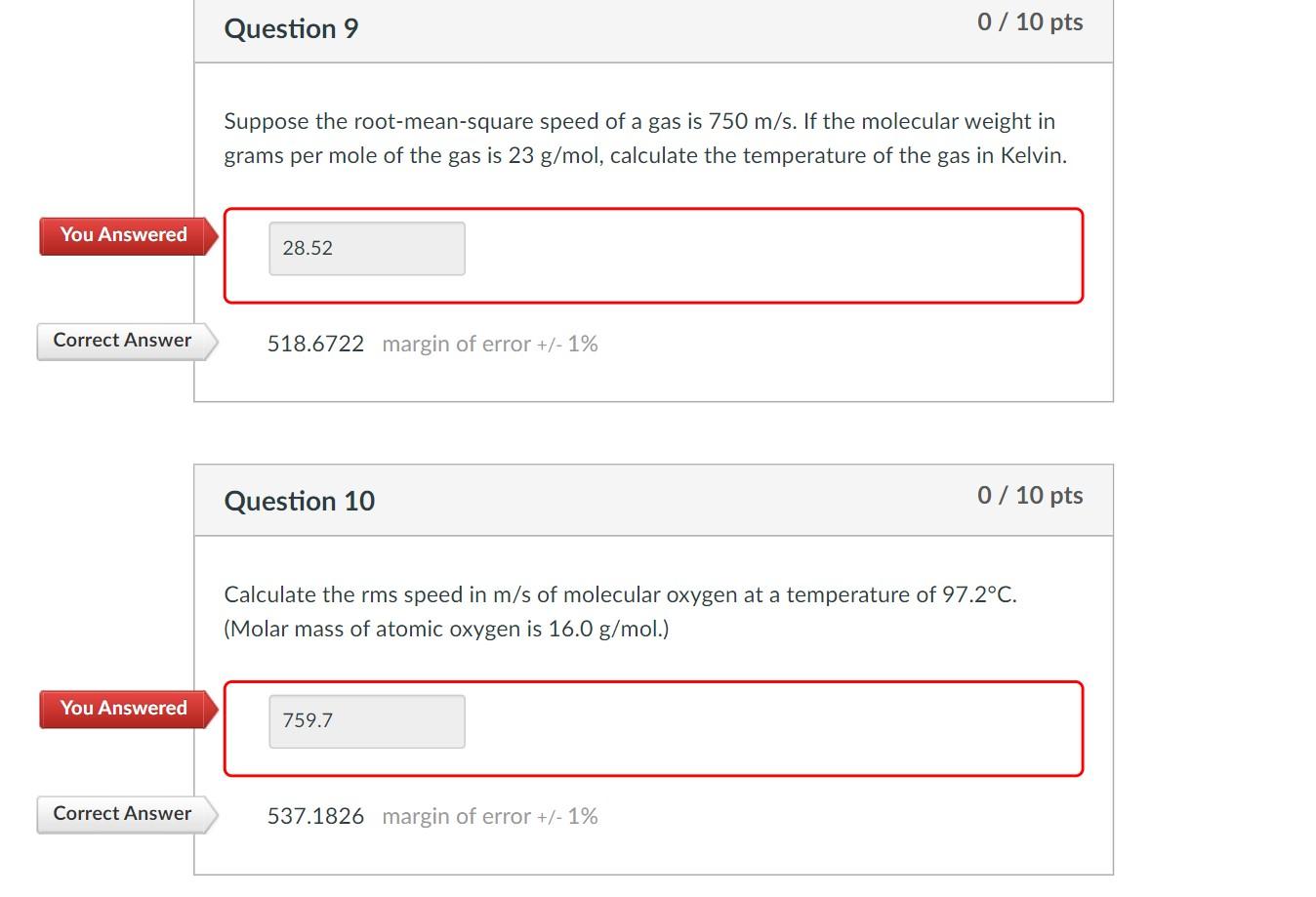 Solved Question 9 0 / 10 pts Suppose the root-mean-square | Chegg.com