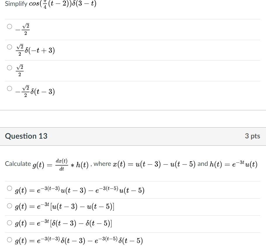 Solved Simplify Cos A T 2 8 3 T V2 2 V2 81 T 3 V2 Chegg Com