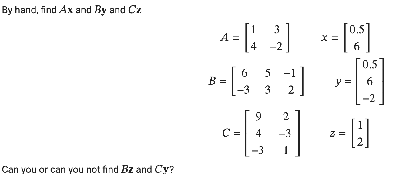 Solved Compute the matrix sum above by hand, then use code | Chegg.com