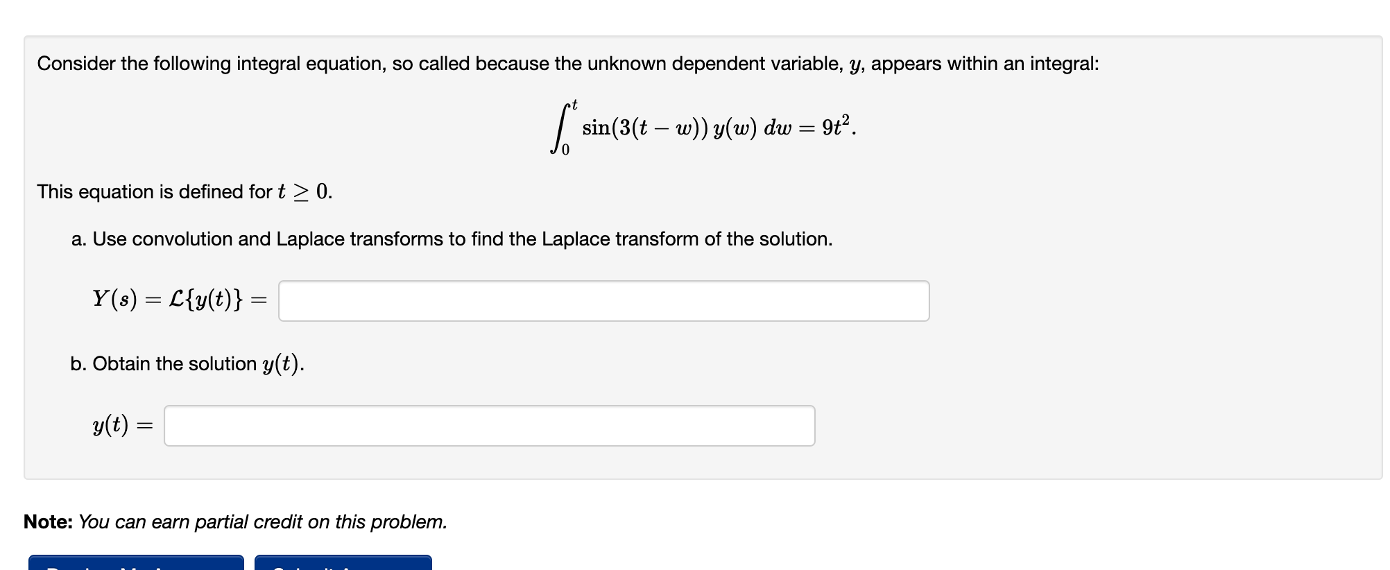 Solved Consider The Following Integral Equation, So Called | Chegg.com