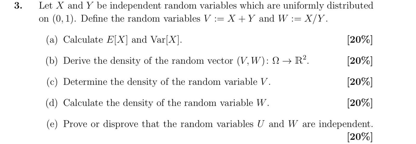 Solved Let X And Y Be Independent Random Va 6030