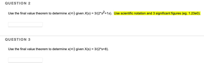 Solved Prob 3 Use The Final Value Theorem To Evaluate The Chegg Com