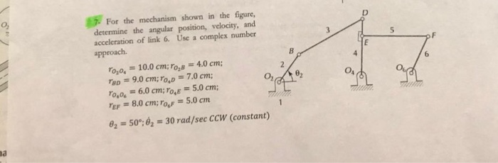 Solved . For the mechanism shown in the figure, determine | Chegg.com