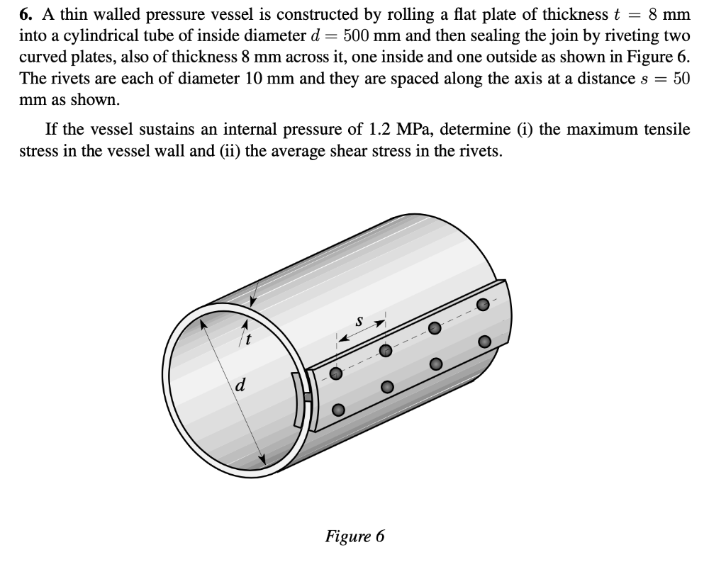 Solved 6. A Thin Walled Pressure Vessel Is Constructed By | Chegg.com