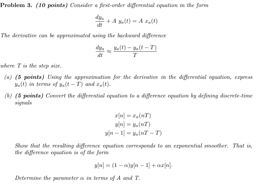 Solved Problem 3. (10 points) Consider a first-order | Chegg.com