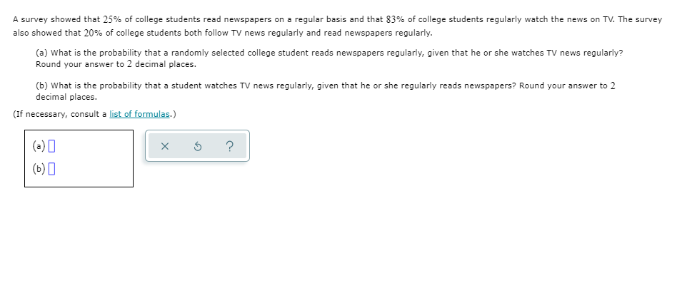 Solved A survey showed that 25% of college students read | Chegg.com
