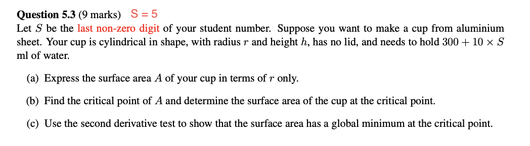 Solved Question 5 3 9 Marks S 5 Let S Be The Last Chegg