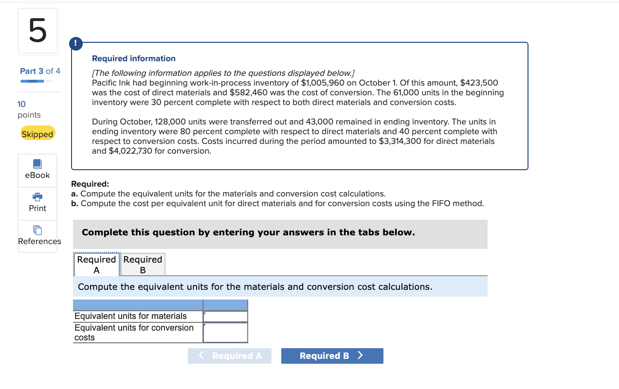 Solved Part 2 of 4 Required information [The following | Chegg.com