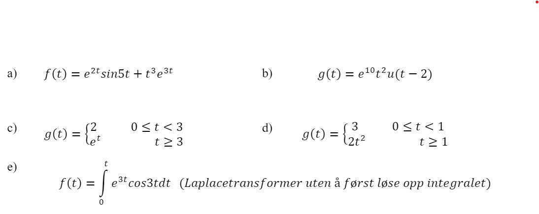 Solved Laplace Transform The Functions Using The Attached Chegg Com