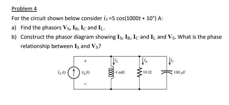 Solved For the circuit shown below consider | Chegg.com