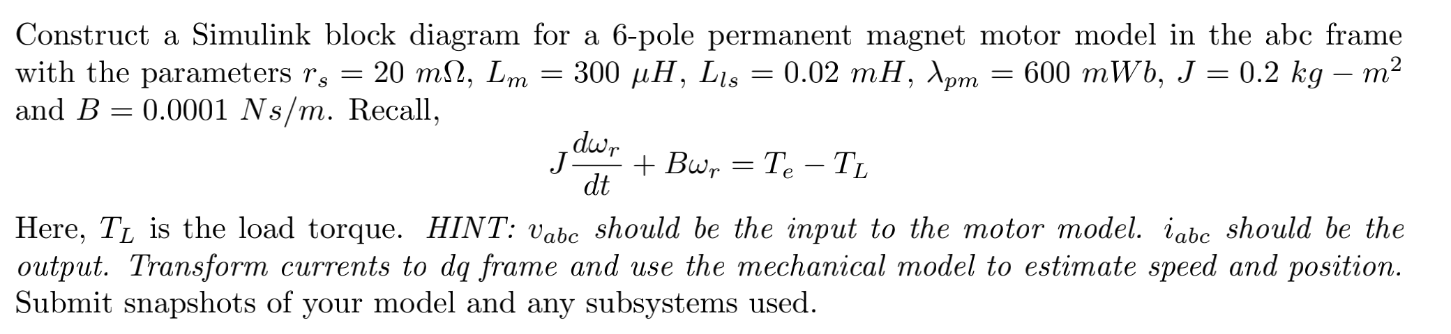 Solved = = = = Construct a Simulink block diagram for a | Chegg.com