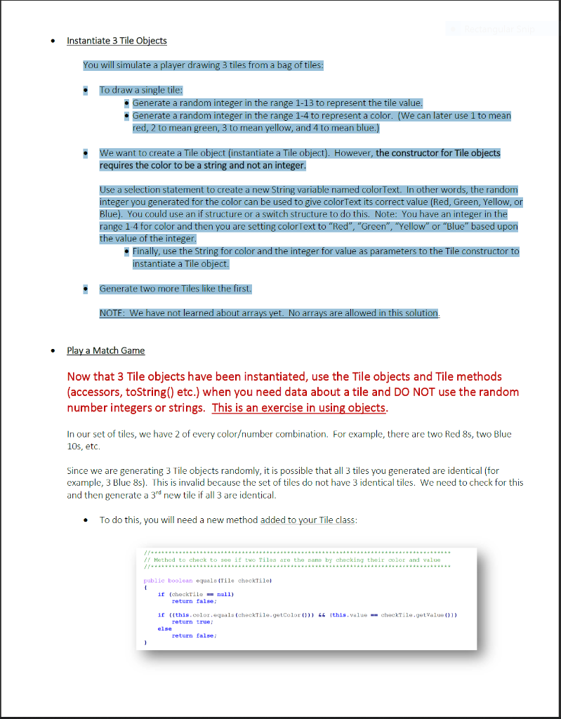 Solved Tile Game Take 2 NARRATIVE DESCRIPTION Last week we