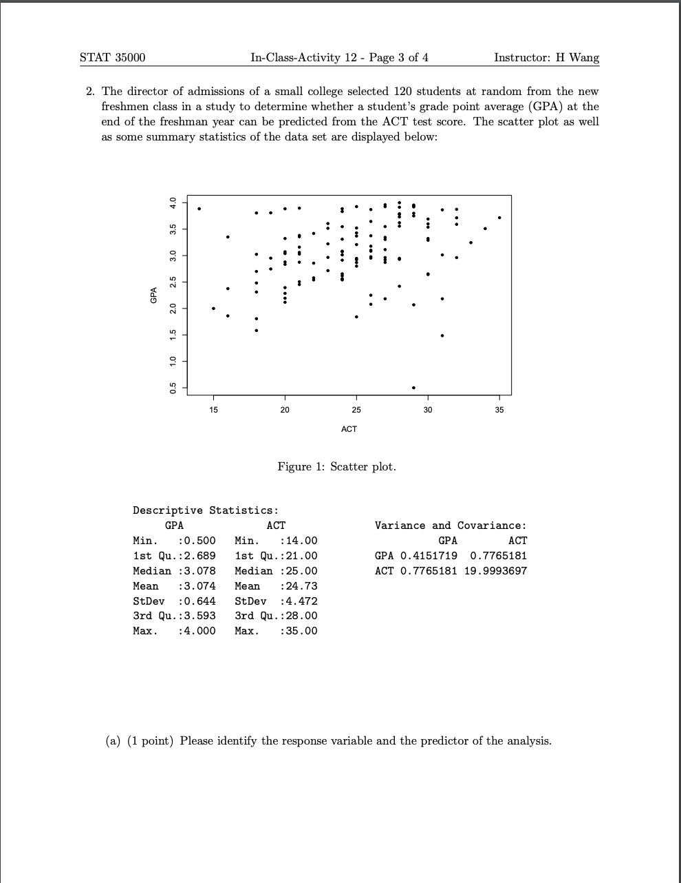 Solved Stat In Class Activity 12 Page 3 Of 4 Inst Chegg Com