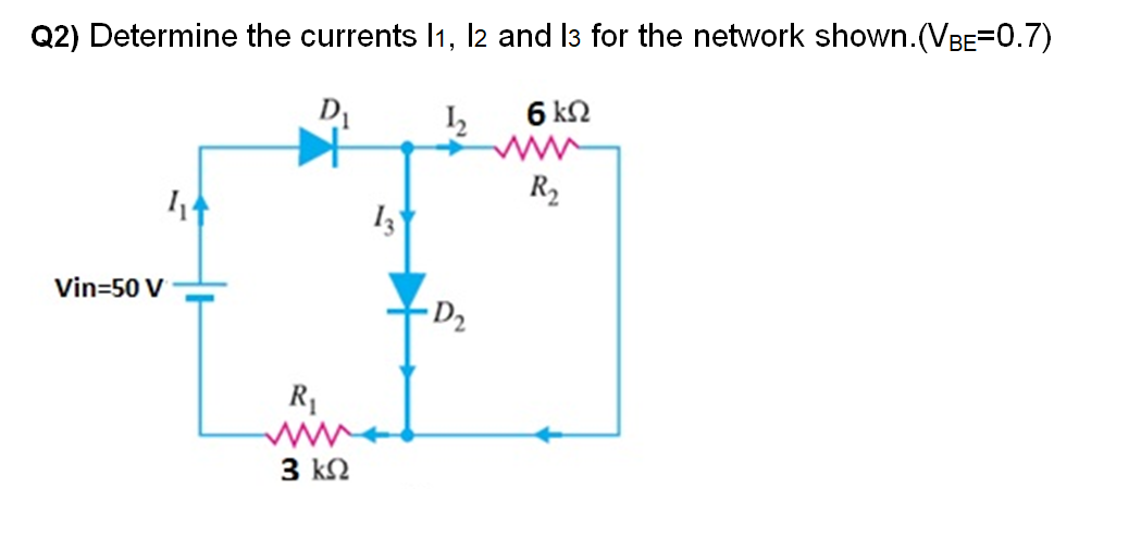 Solved Q2) Determine the currents I1,I2 and I3 for the | Chegg.com